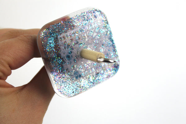 Glitter Lace Square Drop Spindle #345