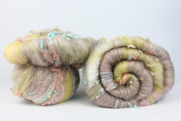 Dried Lavender - Hand Carded Batt For Spinning Or Felting