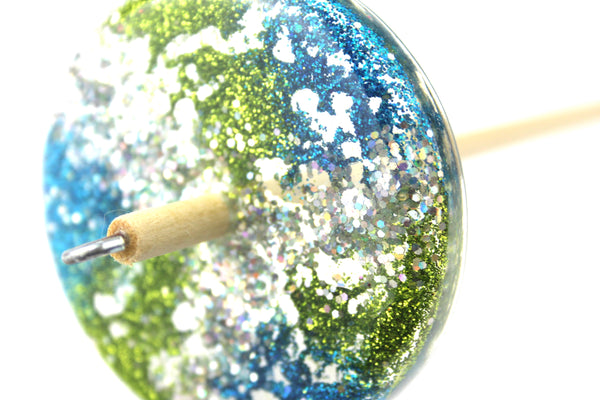 Rainbow Glitter Drop spindle #707