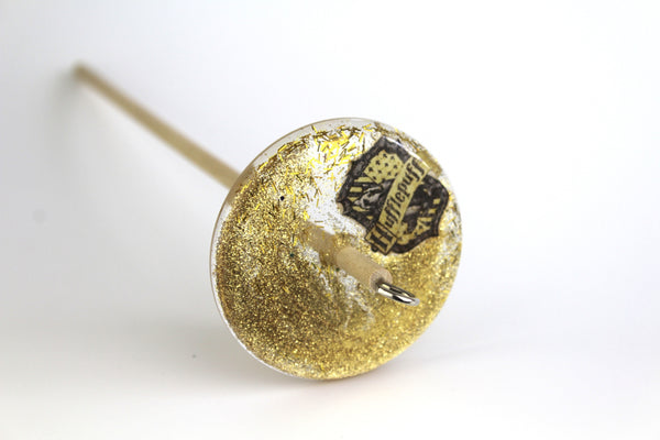 Sorting Hat Spindle - Hufflepuff Inspired Drop Spindle #120
