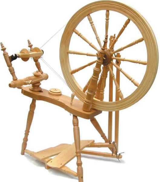 Clear lacquered spinning wheel 
