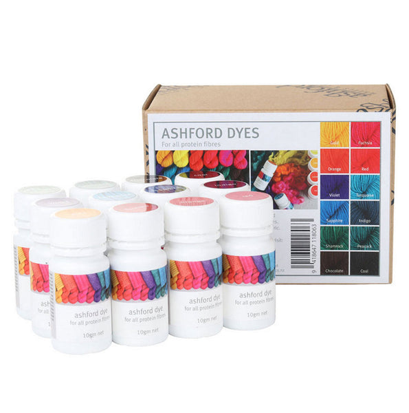 Ashford twelve-colour protein dye collection