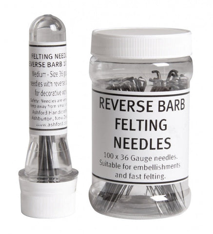 Ashford reverse barb felting needles in packs of ten and one hundred
