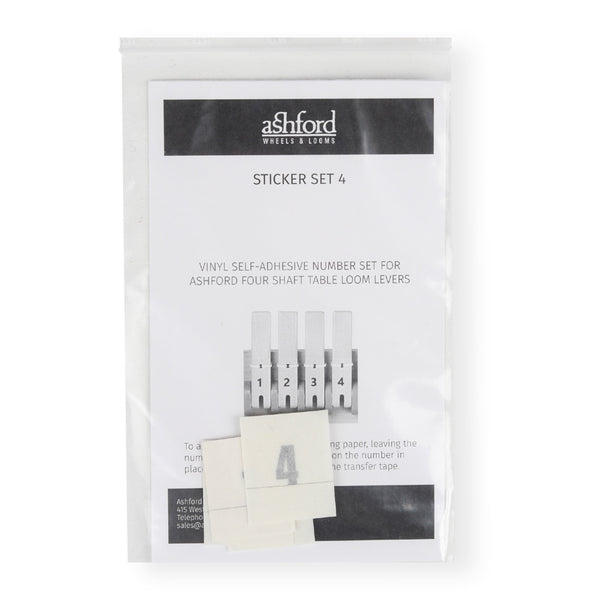 Ashford self-adhesive numbered loom-lever stickers