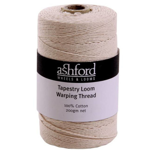 Ashford 200g cone of natural cotton tapestry loom warping thread
