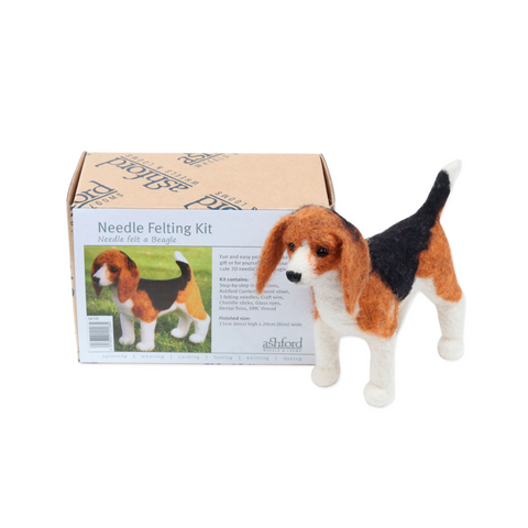 Ashford Beagle needle felting kit with wool and instructions