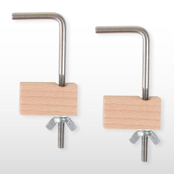 Pair of Ashford wooden weaving clamps