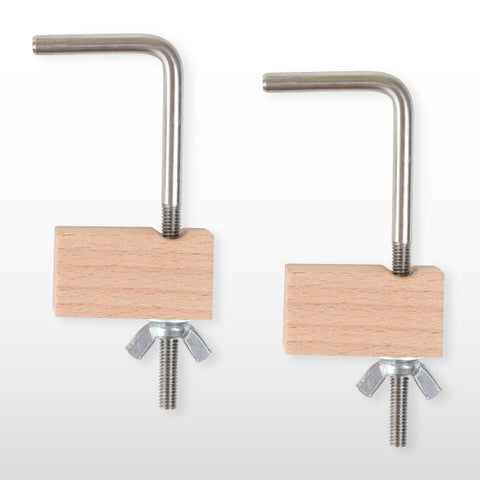 Pair of Ashford wooden weaving clamps