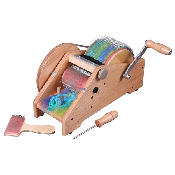 Ashford Wild Drum Carder with colourful fibre