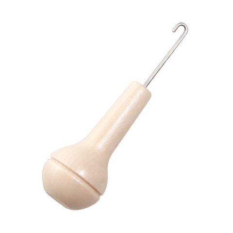Ashford wooden threading hook with smooth beech handle and steel hook