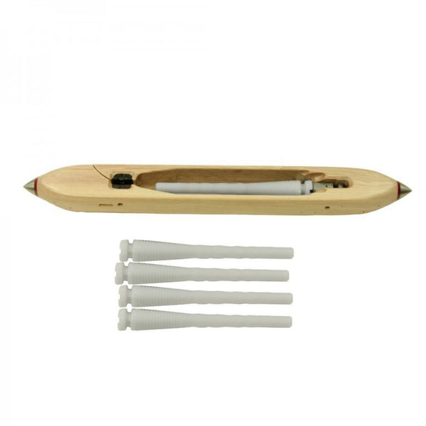 Louet 40cm fly shuttle with five pirns
