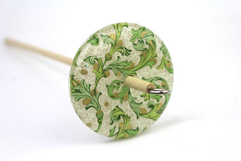 Green Patterned Top Whorl Spindle 0001