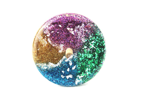Rainbow Glitter Drop spindle #708