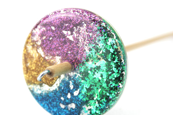 Rainbow Glitter Drop spindle #708