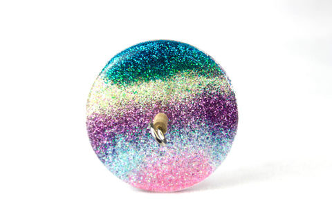Glitter Rainbow  Drop spindle #791