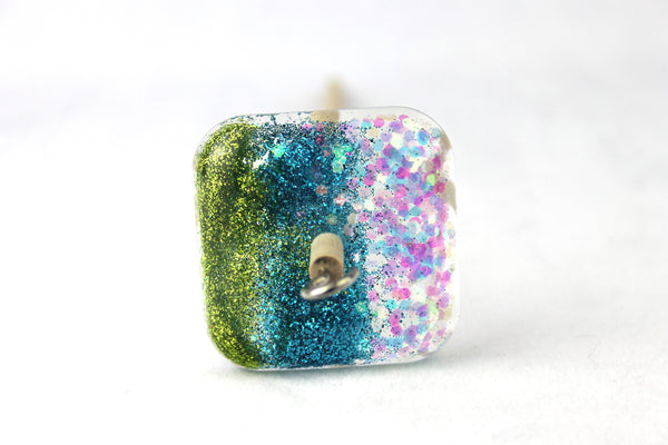 Square Glitter Drop Spindle #746