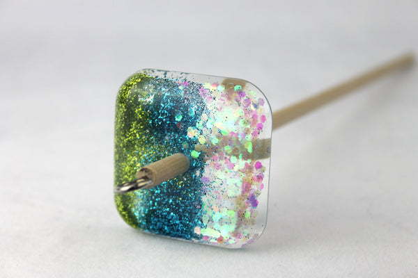 Square Glitter Drop Spindle #746