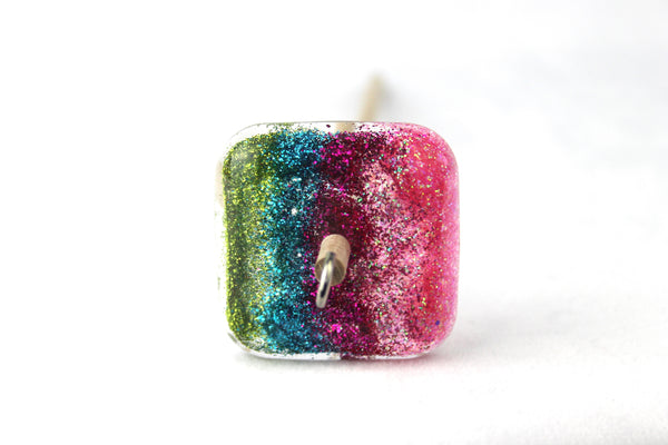 Square Glitter Drop Spindle #747