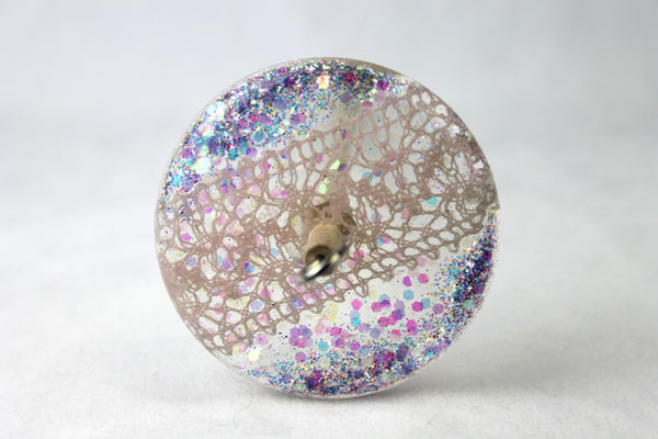 Glitter Lace Drop spindle #736