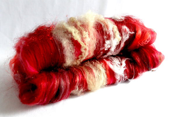 Red Slippers - Art Batt - Spinning and Felting Batt
