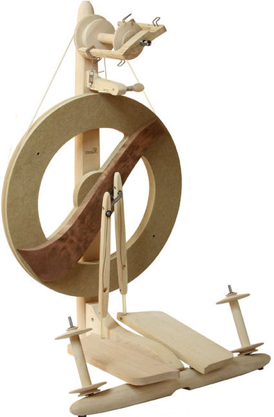 Kromski Fantasia spinning wheel, modern double treadle Scotch tension wooden spinning wheel with magnetic flyer for handspun yarn