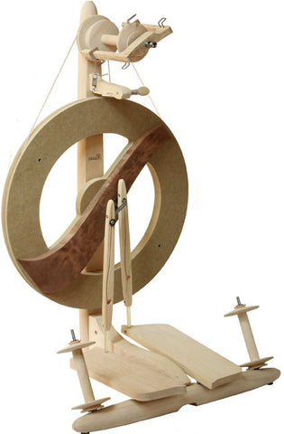 Kromski Fantasia spinning wheel, modern double treadle Scotch tension wooden spinning wheel with magnetic flyer for handspun yarn