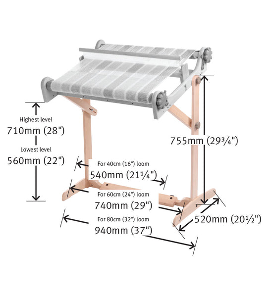 Ashford Adjustable Rigid Heddle Loom Stand – 40–80cm